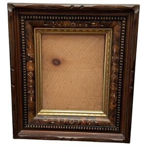 Antique Three Layered Wooden Frame with Carved Detail